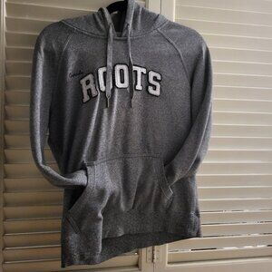 Roots Athletics Grey and White Hoodie Medium